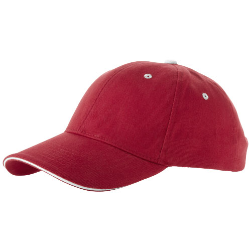 Brent 6 Panel Sandwich Cap - Red