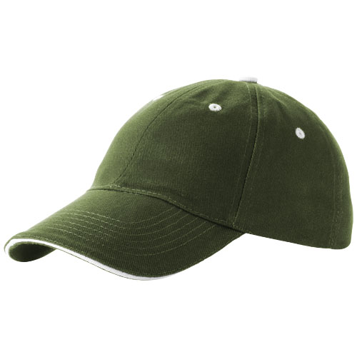 Brent 6 Panel Sandwich Cap - Army Green