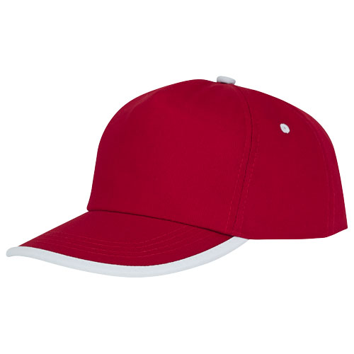 Nestor 5 Panel Cap With Piping - Red, White