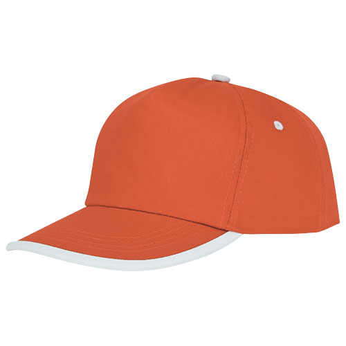 Nestor 5 Panel Cap With Piping - Orange, White