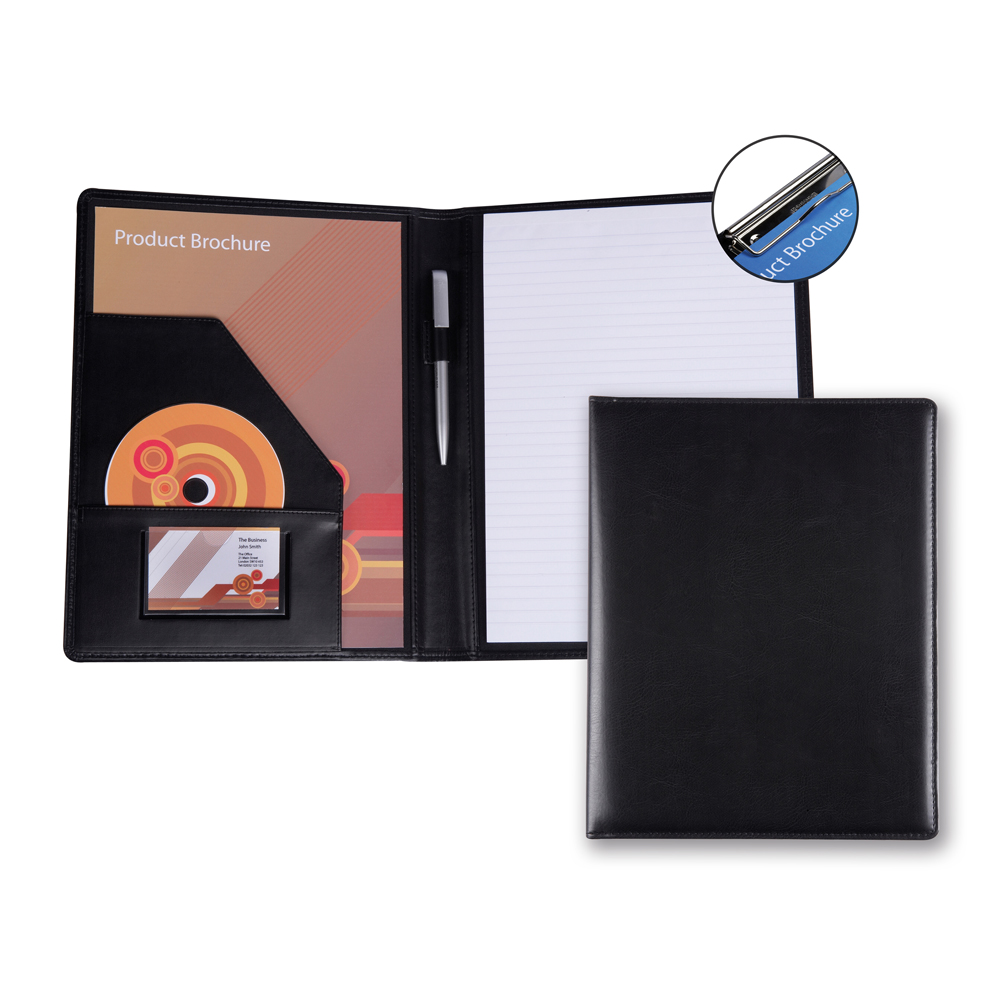 Belluno PU A4 Conference Folder With Pad Clip