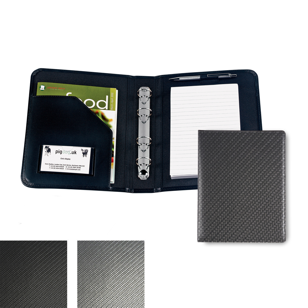 Carbon Fibre Textured PU A5 Ring Binder