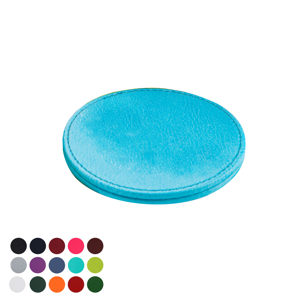 Deluxe Round Coaster In Belluno Vegan Leather Look PU