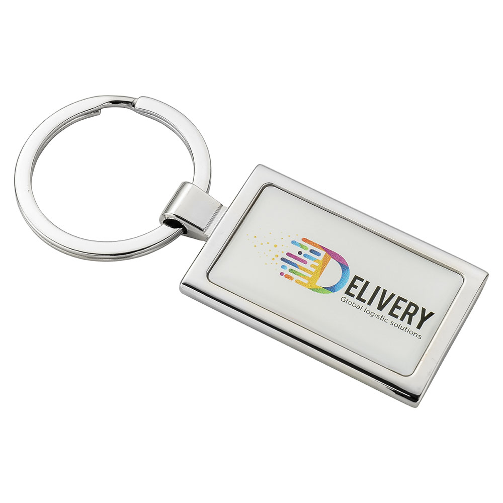 Rectangular Alloy Injection Keyring (Uk Stock)