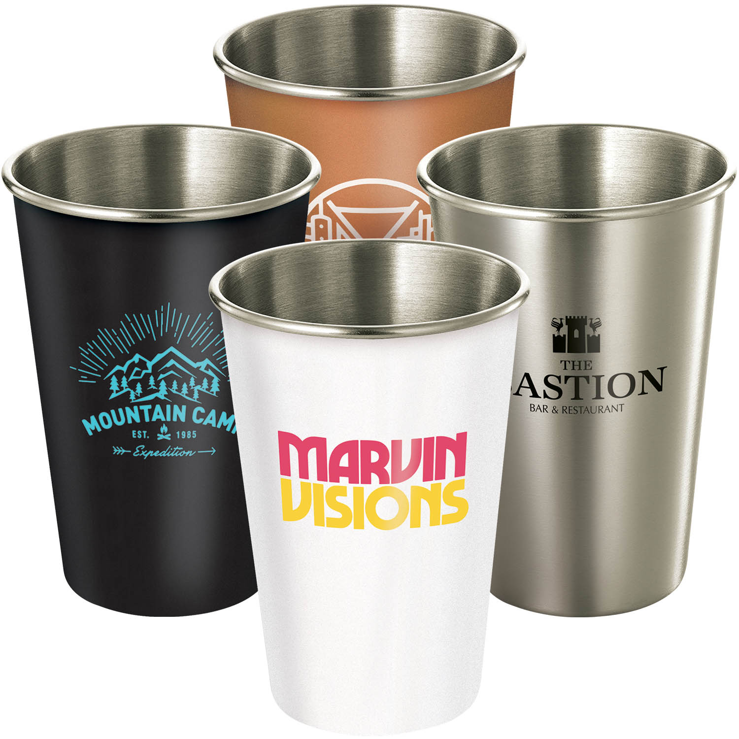 Stainless Steel Metal Cups (400ml)