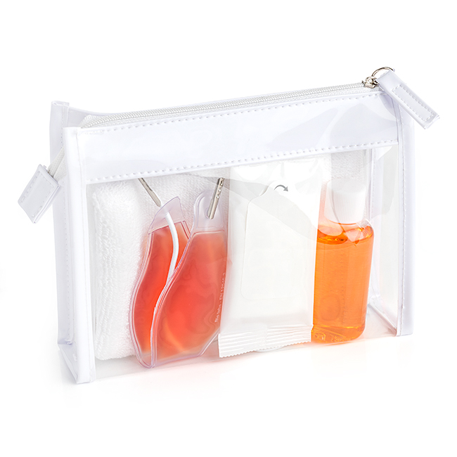 Orange Spa Set In A Clear Pvc White Trim Bag