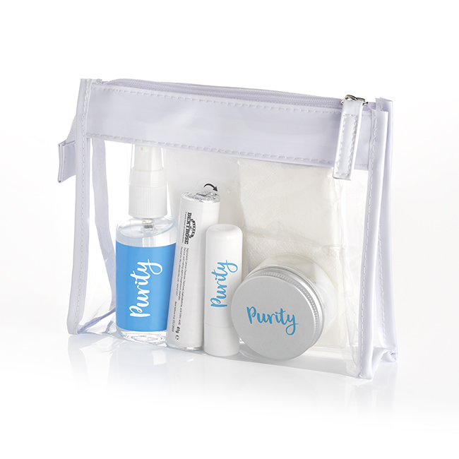 Wellness Set In A Clear Pvc White Trim Bag