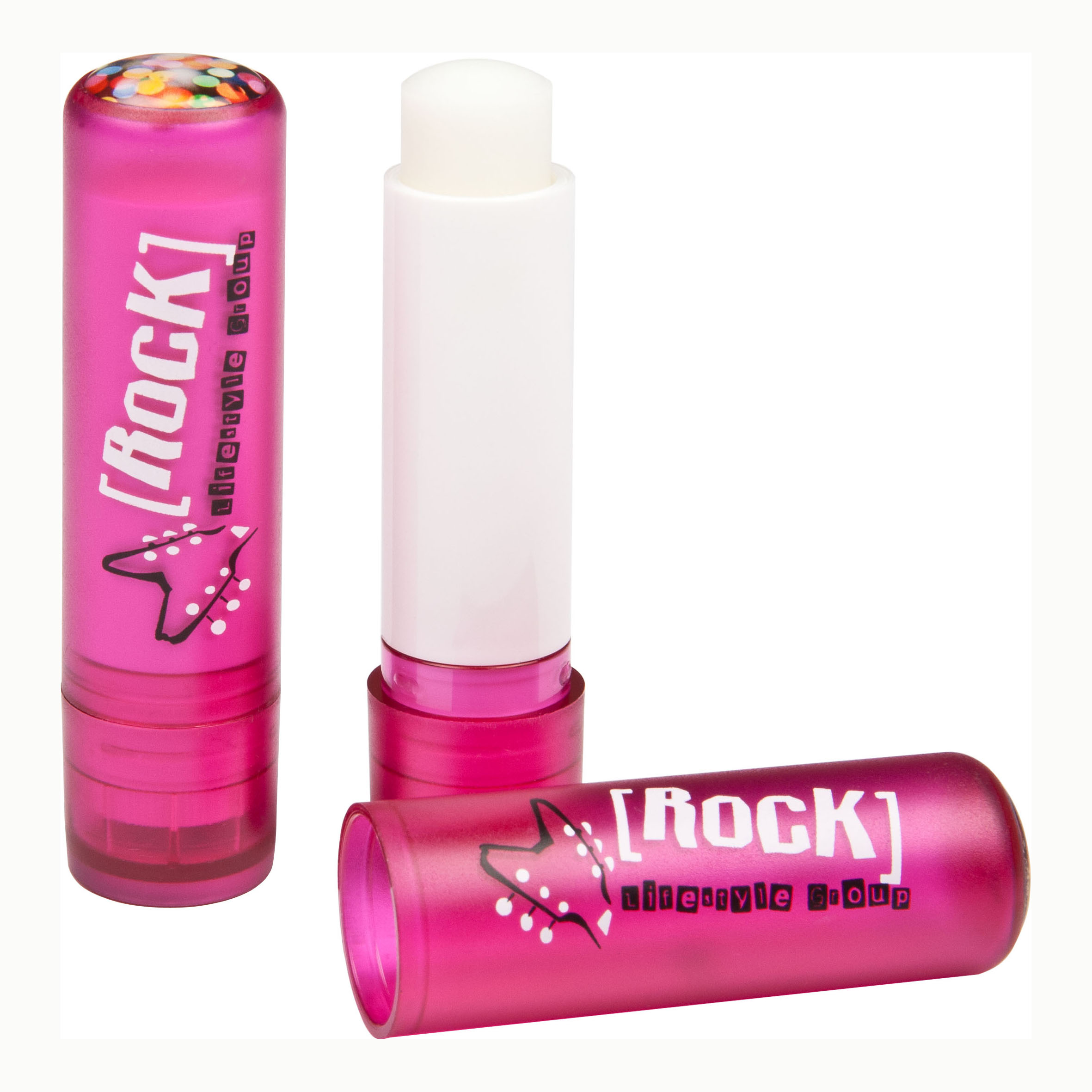 Pink Lip Balm Stick, Domed Label, 4.6G