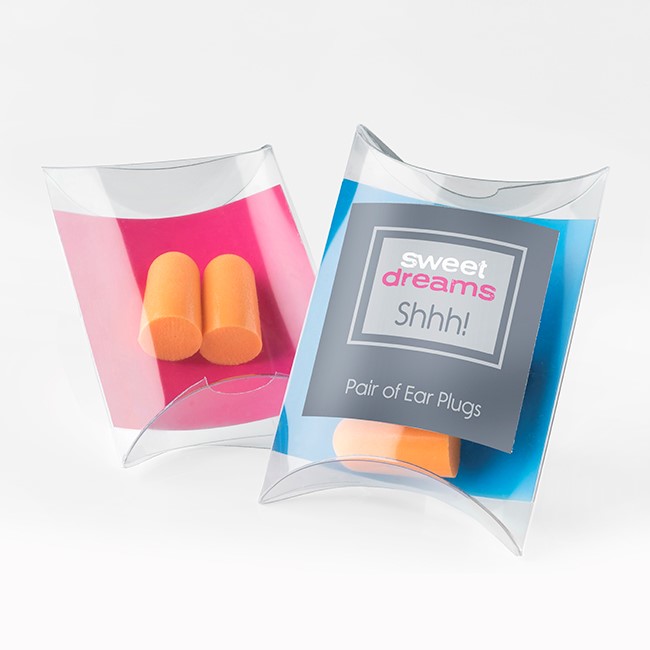 Pair Of Orange Ear Plugs In A Pillow Pack