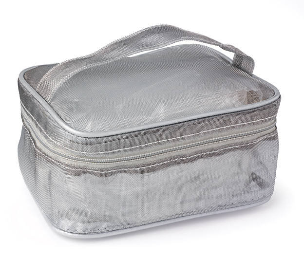 Silver Coloured Mesh Bag