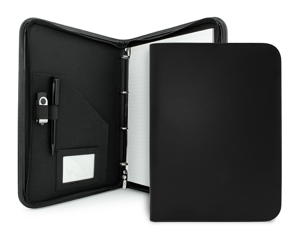 Clapham PU A4 Zipped Ring Binder
