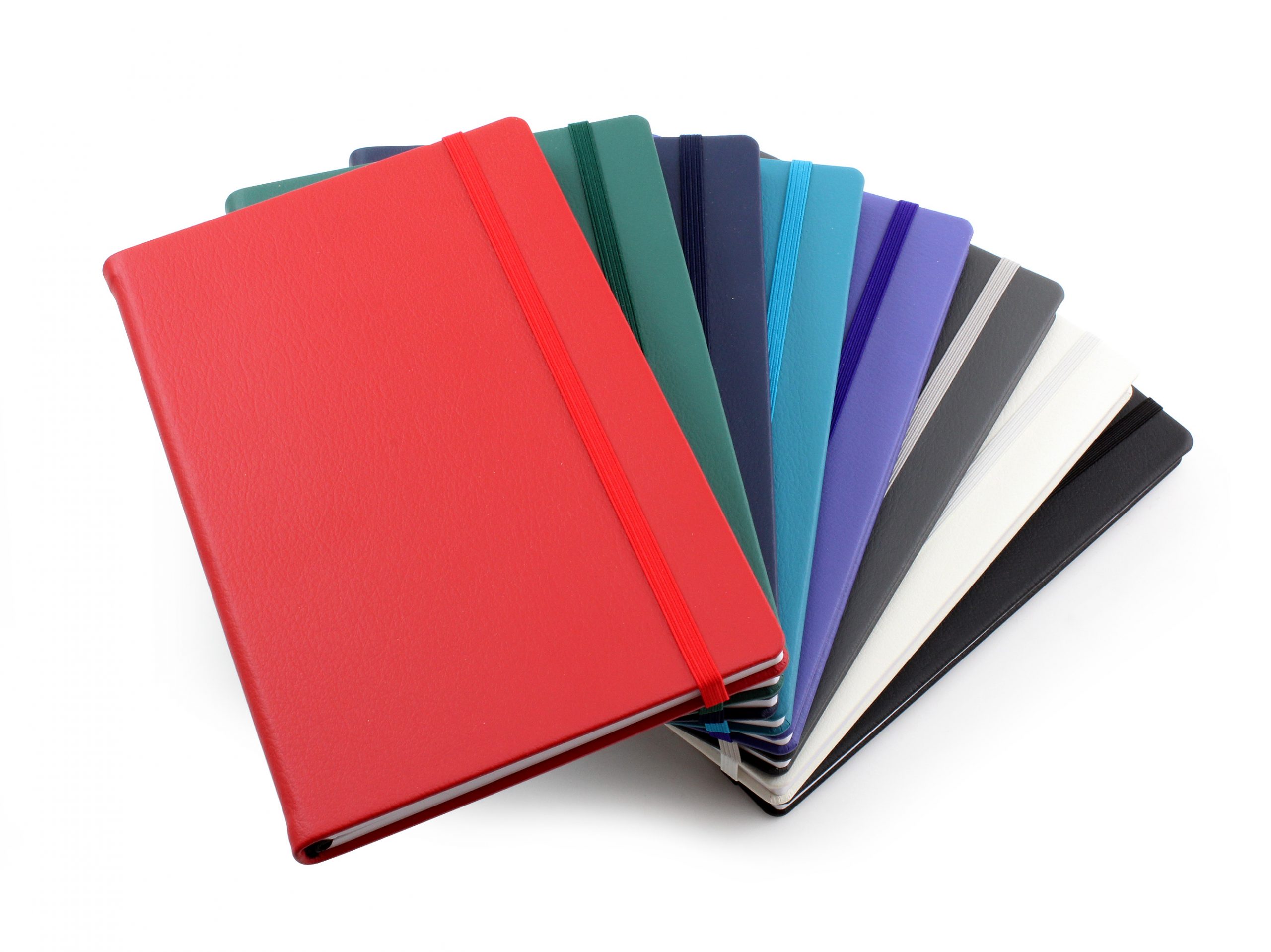 Environmentally Friendly Recycled Leather A5 Casebound Notebook With Elastic Strap