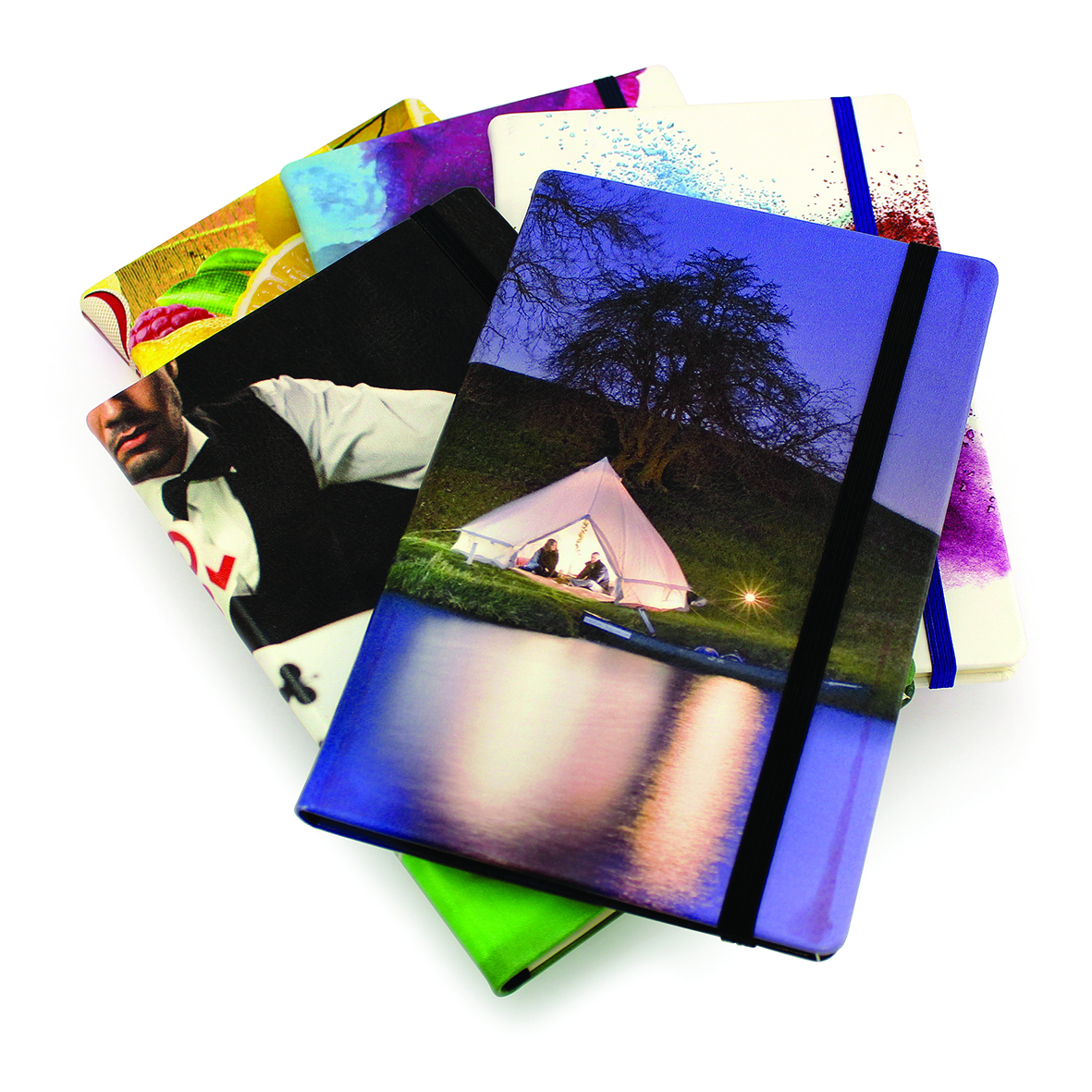 A5 Full Digital Colour Casebound Notebook With Elastic Strap