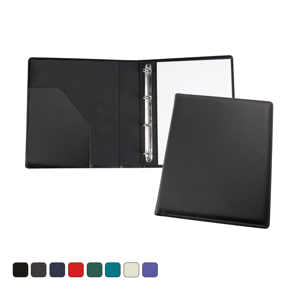 E Leather A4 Ring Binder With Co Ordinating Leather Interior Pockets