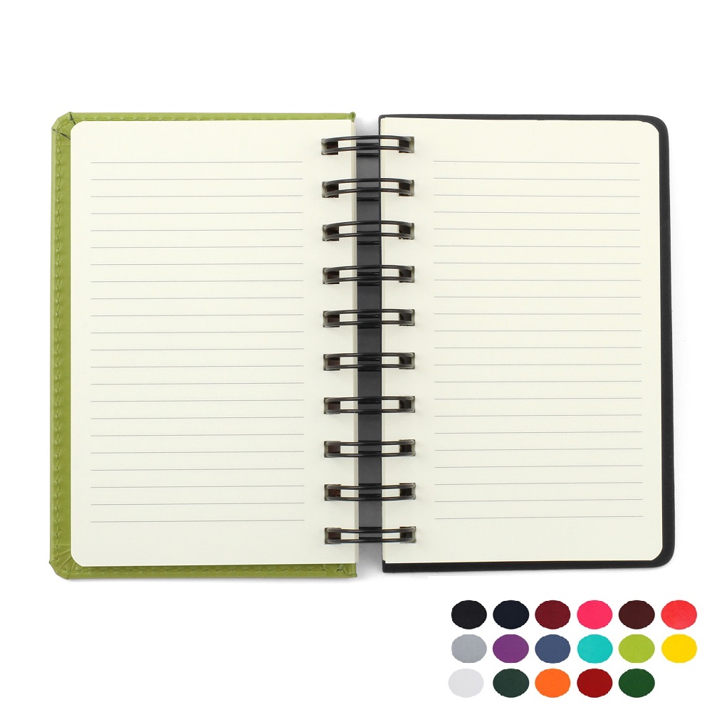 A6 Wiro Notebook In Belluno Leather Look Vegan PU Cover