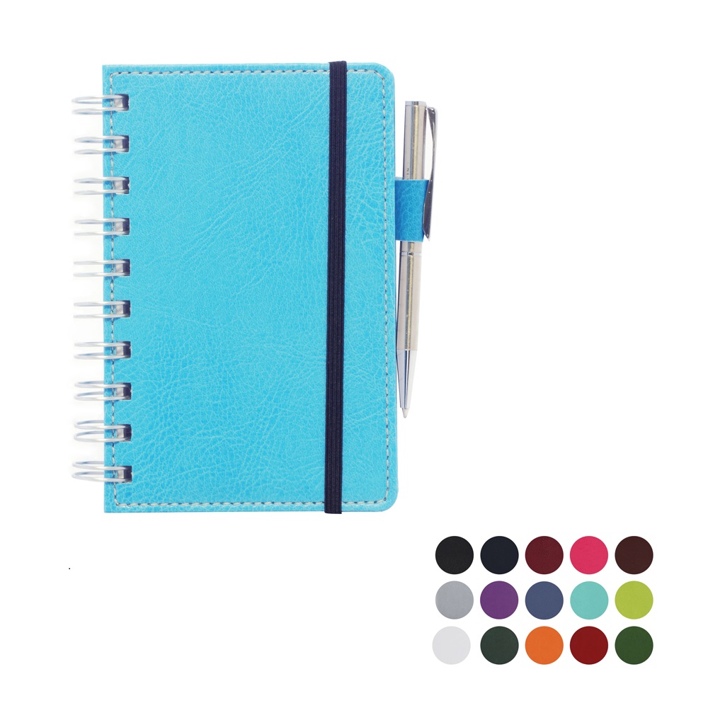 Deluxe A6 Wiro Notebook In Belluno Leather Look Vegan Pu