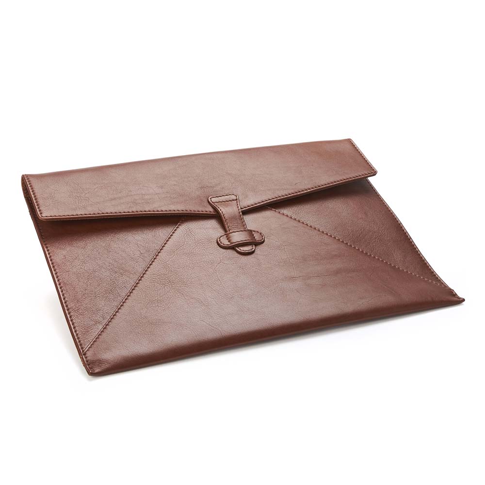 Sandringham Leather Under Arm Folio / Laptop Case With Strap To Close