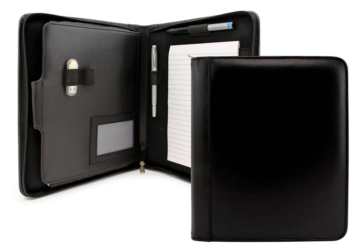 Deluxe Sandringham Nappa Leather Compendium Folder With iPad Or Tablet Pocket