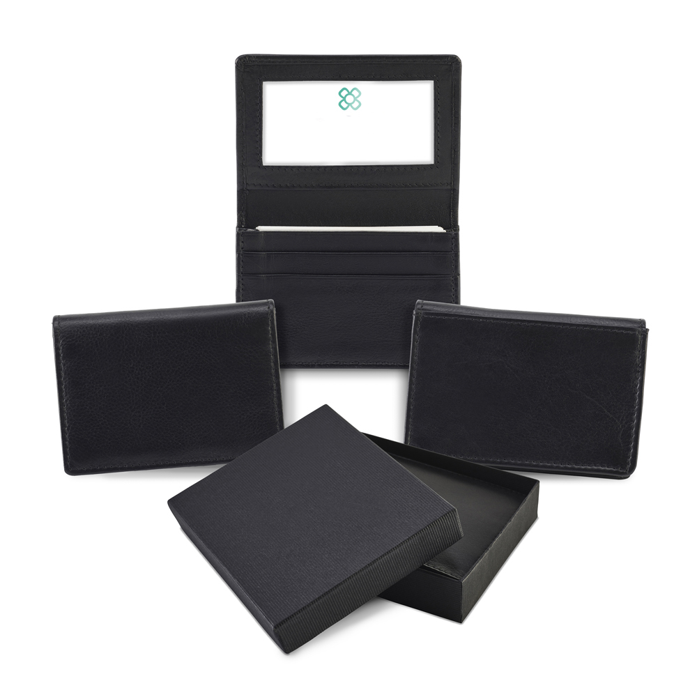 Sandringham Nappa Leather Business Card Holder With Travel Or Oyster Card Window