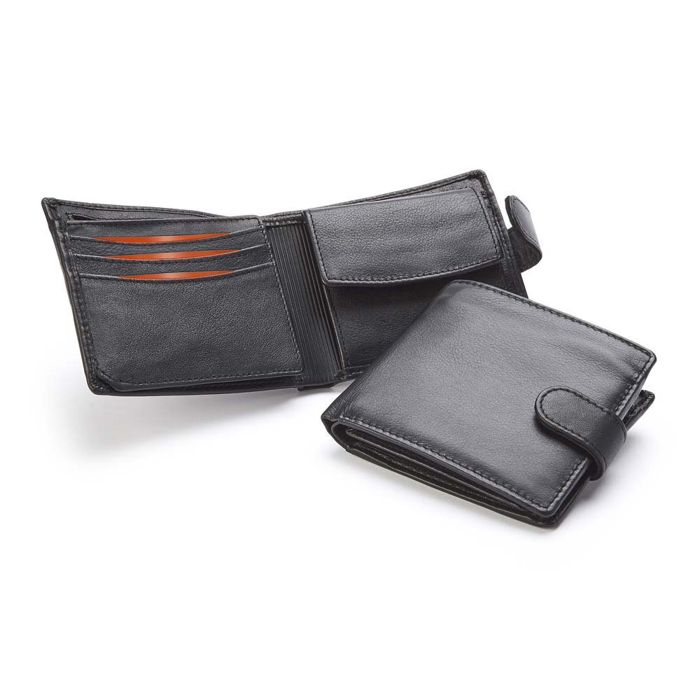 Sandringham Nappa Leather Billfold Wallet With A Strap & Coin Compartment
