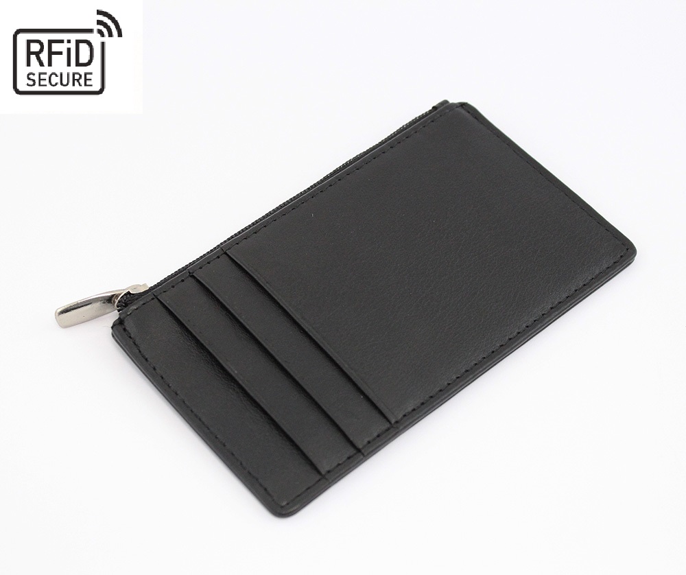 Sandringham Nappa Leather RFID Protected Card Wallet With Side Zip