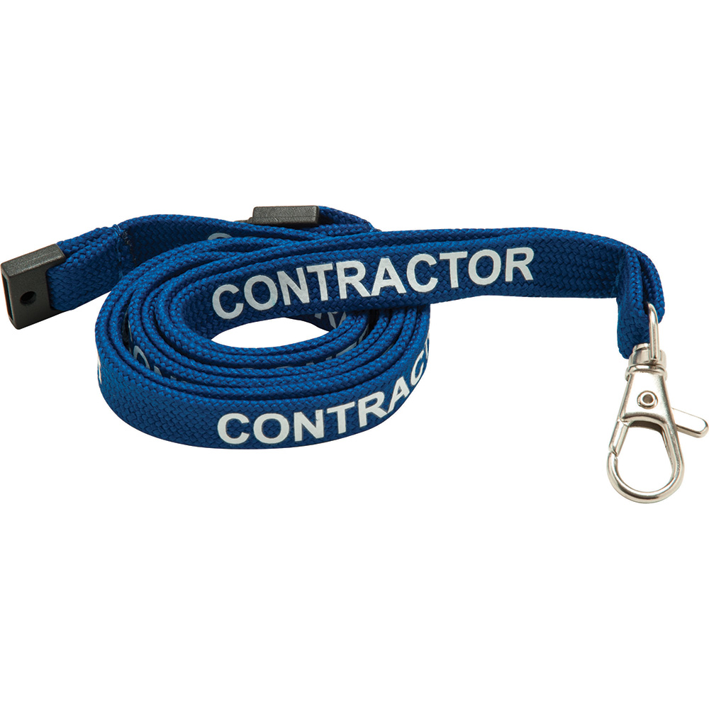 10mm Tubular Lanyards Pre-Printed: Visitor/Exhibitor/Staff/Contractor