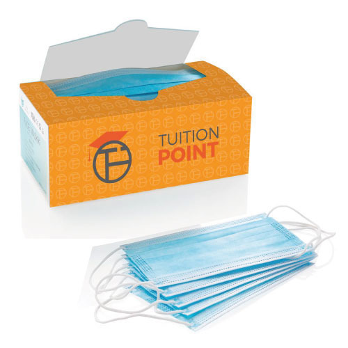 50 Pcs. 3-Ply Disposable Mask Incl. Customised Sleeve, Blue