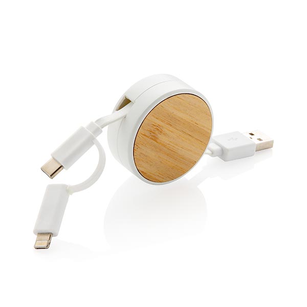 Ontario Bamboo 3-In-1 Retractable Cable