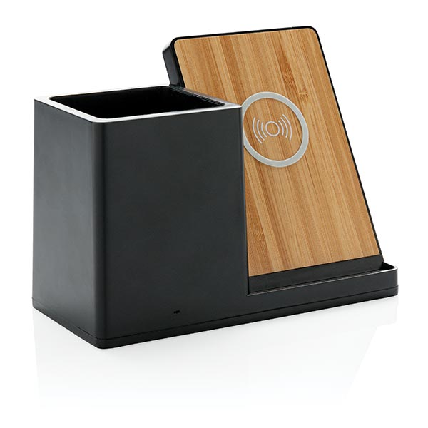 Ontario Bamboo 5W Wireless Charger With Pen Holder