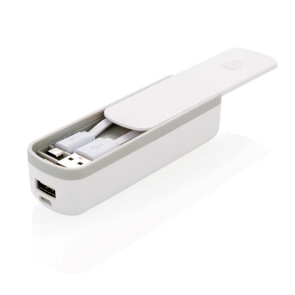2200 Mah Powerbank With Integrated Cable Storage