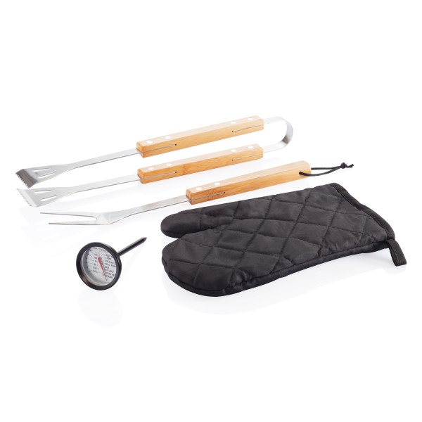 BBQ Set With Hamburger Press And Brush