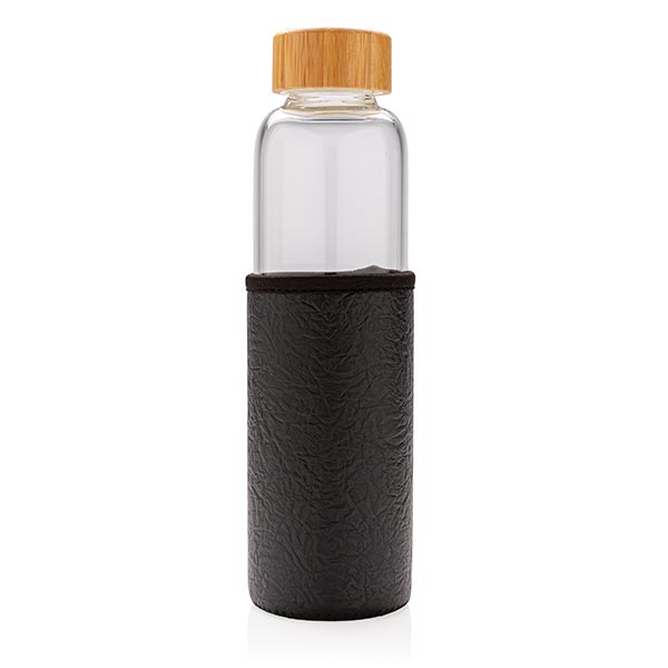 Glass Bottle With Textured Pu Sleeve