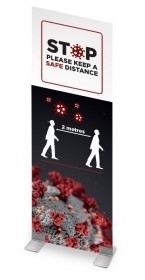 Safe Distance Correx Display Stand with Feet Base