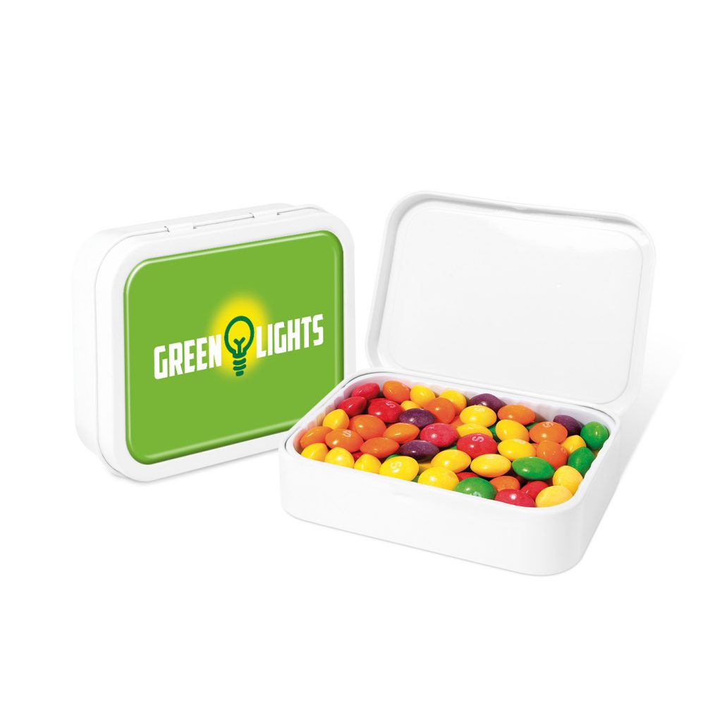 White Sweet Tin - Skittles