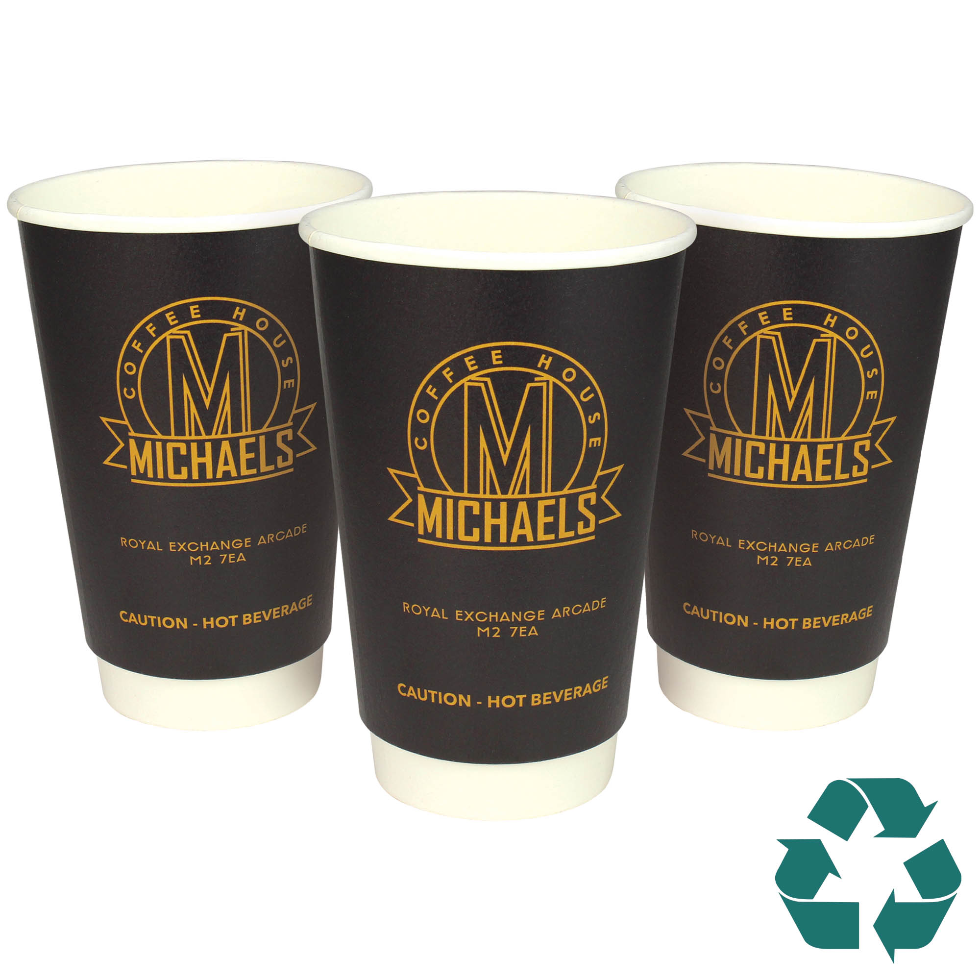 Recyclable Double Wall Paper Cup - Full Colour (16oz/455ml)