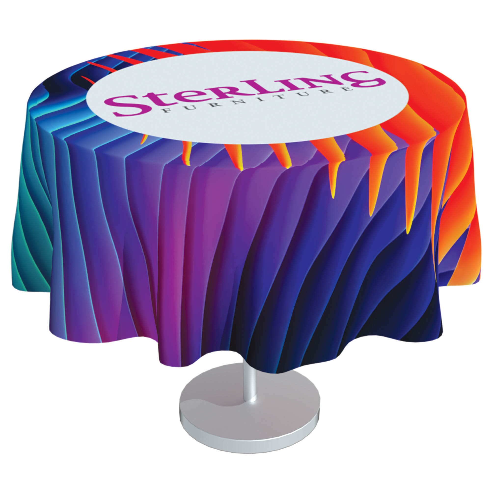 Full Colour, Full Coverage Table Cloth - 300cm Diameter