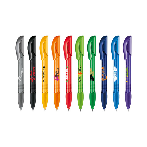 Senator Hattrix Clear Plastic Ball Pen With Soft Grip - part recycled