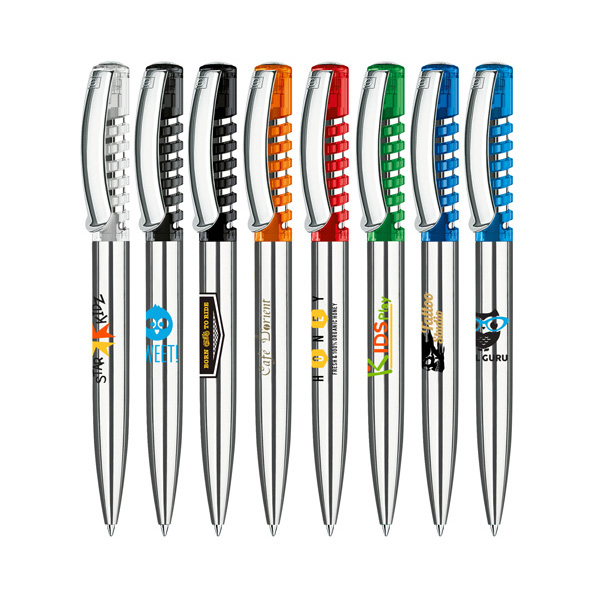 Senator New Spring Clear Plastic Ball Pen With Metal Clip & Metal Barrel