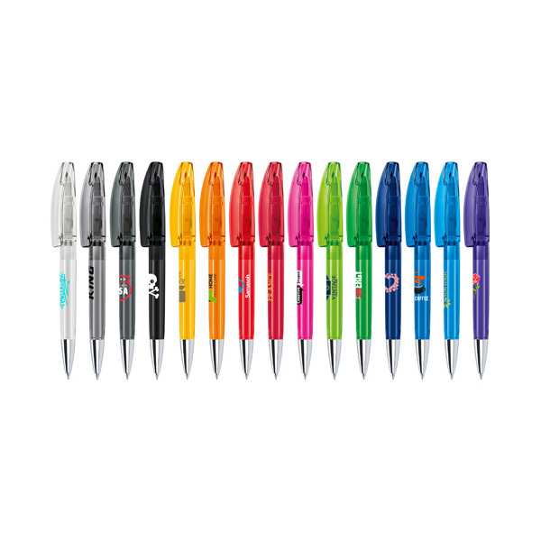 Senator Bridge Clear Plastic Ball Pen With Metal Tip - part recycled