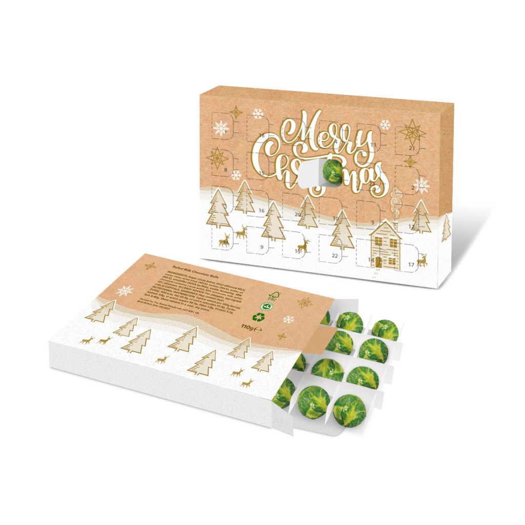 Winter Collection 2020 A5 Eco Advent Calendar With Foiled Chocolate Balls