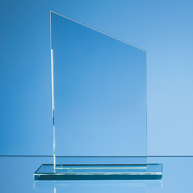 25cm X 15cm X 12mm Jade Glass Slope Award