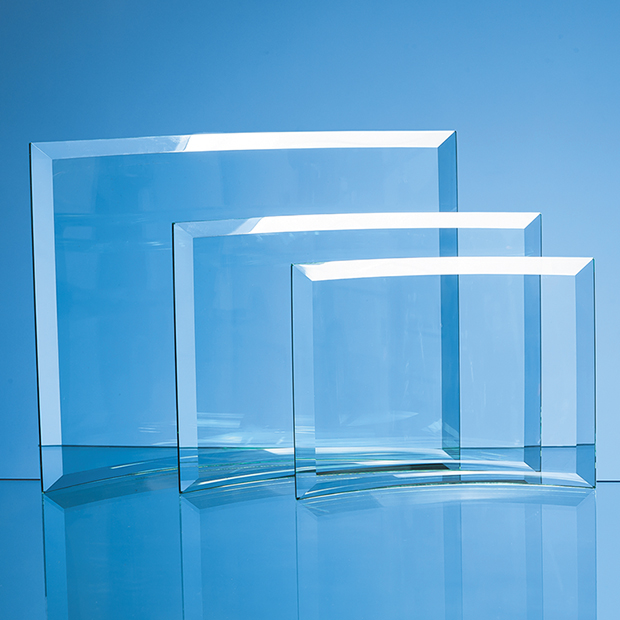 15.5cm X 19cm X 1cm Jade Glass Bevelled Crescent