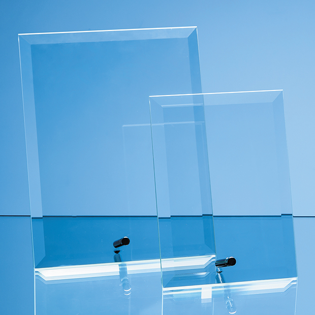 23cm X 18cm X 5mm Jade Glass Bevelled Rectangle With Chrome Pin