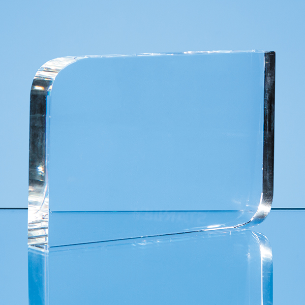 9cm X 15cm Optical Crystal Curved Rectangle Award