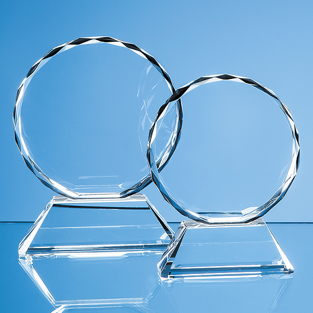 13cm Optical Crystal Mounted Facet Circle Award