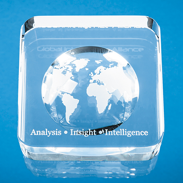 8cm Optical Crystal Recessed Globe Paperweight