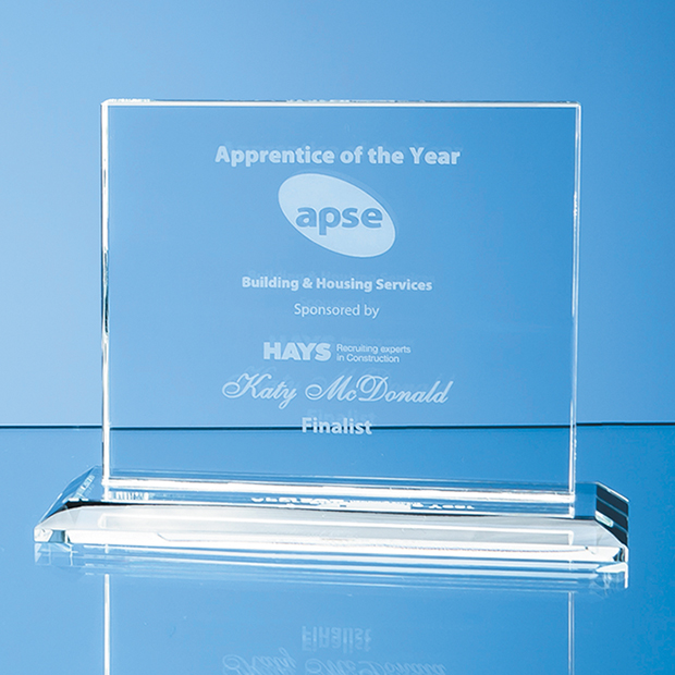 12.5cm X 15cm X 12mm Clear Glass Horizontal Rectangle Award