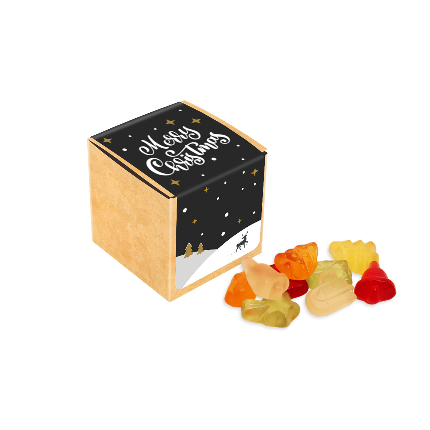 Winter Collection 2020 Eco Kraft Cube With Kalfany Christmas Fruit Gums
