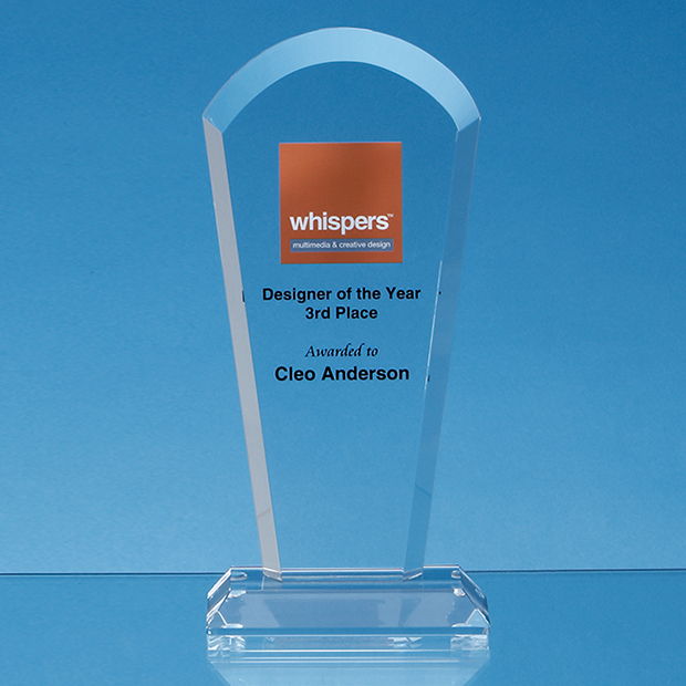 24cm Optical Crystal Half Moon Arch Award