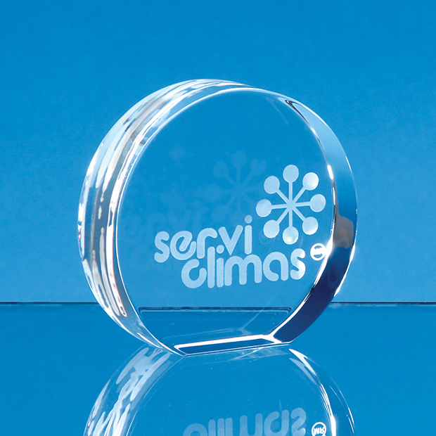 6cm Optical Crystal Stand Up Circle Paperweight